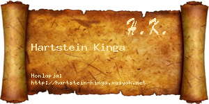 Hartstein Kinga névjegykártya
